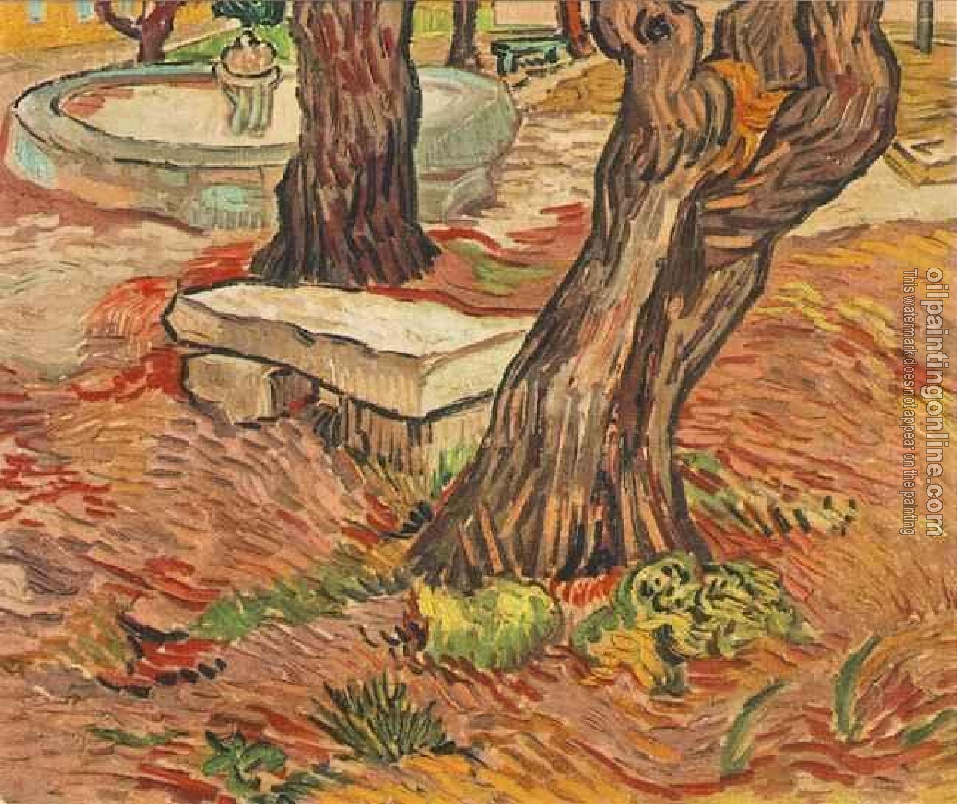 Gogh, Vincent van - The Stone Bench in the Garden of Saint-Paul Hospital